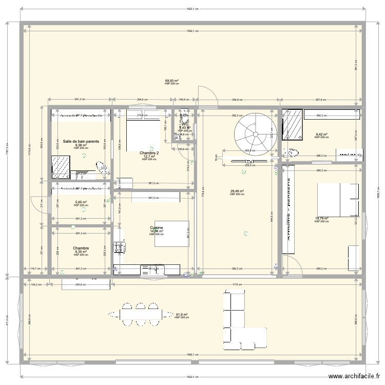 maison PK11 rénov finale. Plan de 11 pièces et 241 m2