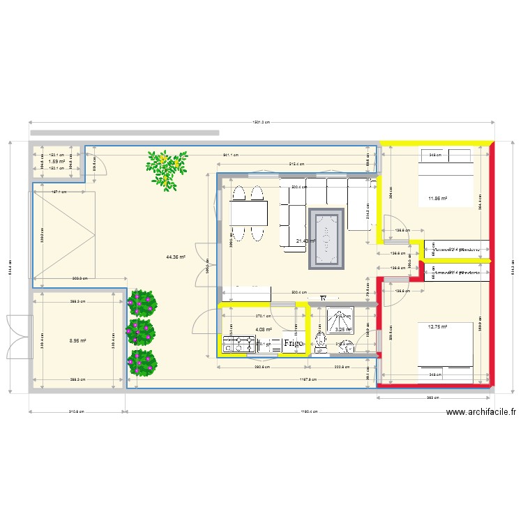 en haut. Plan de 0 pièce et 0 m2