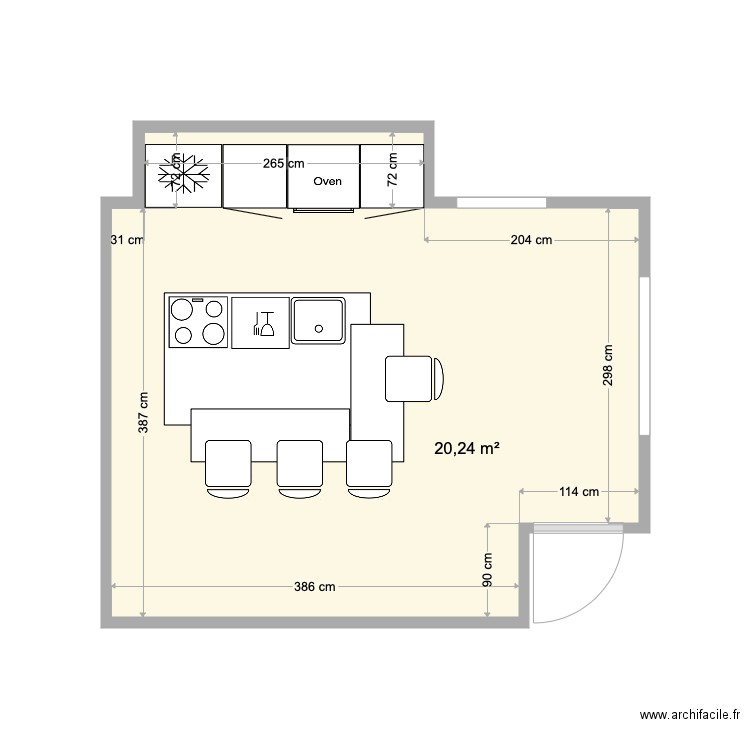 Cuisine Vasil Levski. Plan de 0 pièce et 0 m2