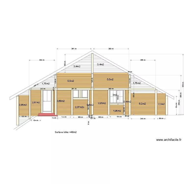 FACADE NORD. Plan de 