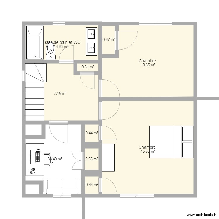 Deuxieme etage v3. Plan de 0 pièce et 0 m2