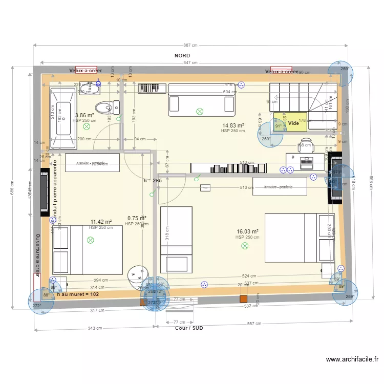 Etage Pinceloup 1 Option1. Plan de 