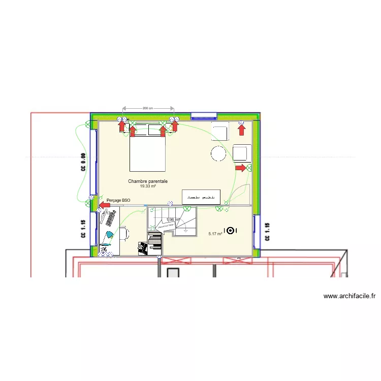 julie F&egrave;vre circuits et per&ccedil;ages. Plan de 