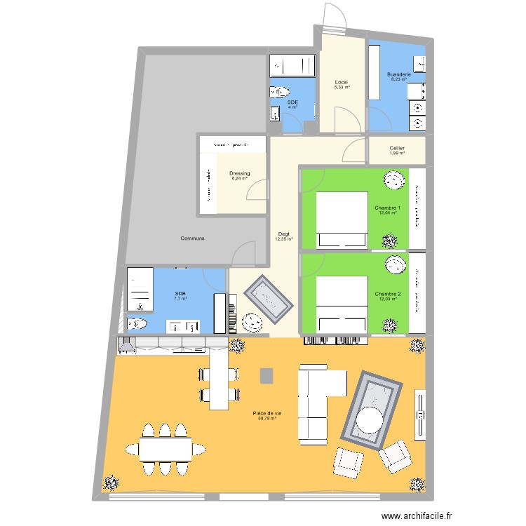 Appartement Di Maio. Plan de 14 pièces et 153 m2