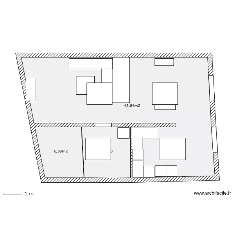 grange salon haut. Plan de 