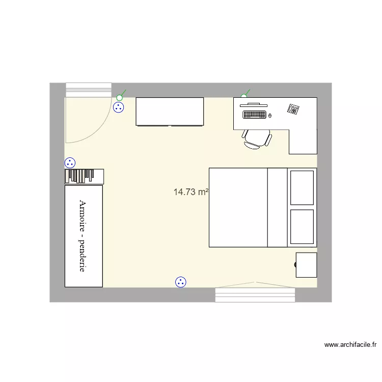 chambre violette XX. Plan de 