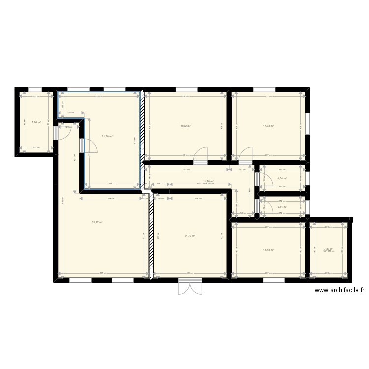 Villa Agondge plan 2. Plan de 11 pièces et 162 m2