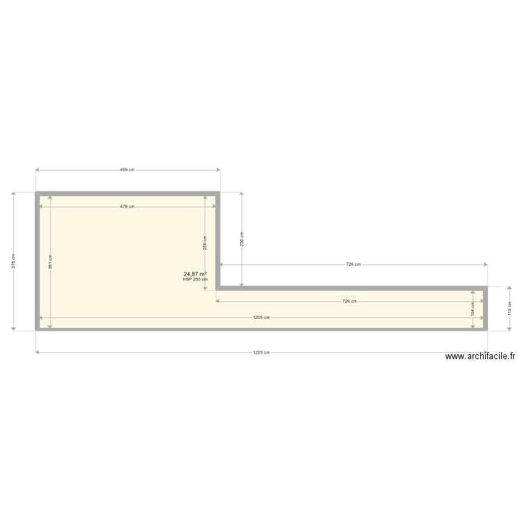 terrasse été. Plan de 1 pièce et 25 m2