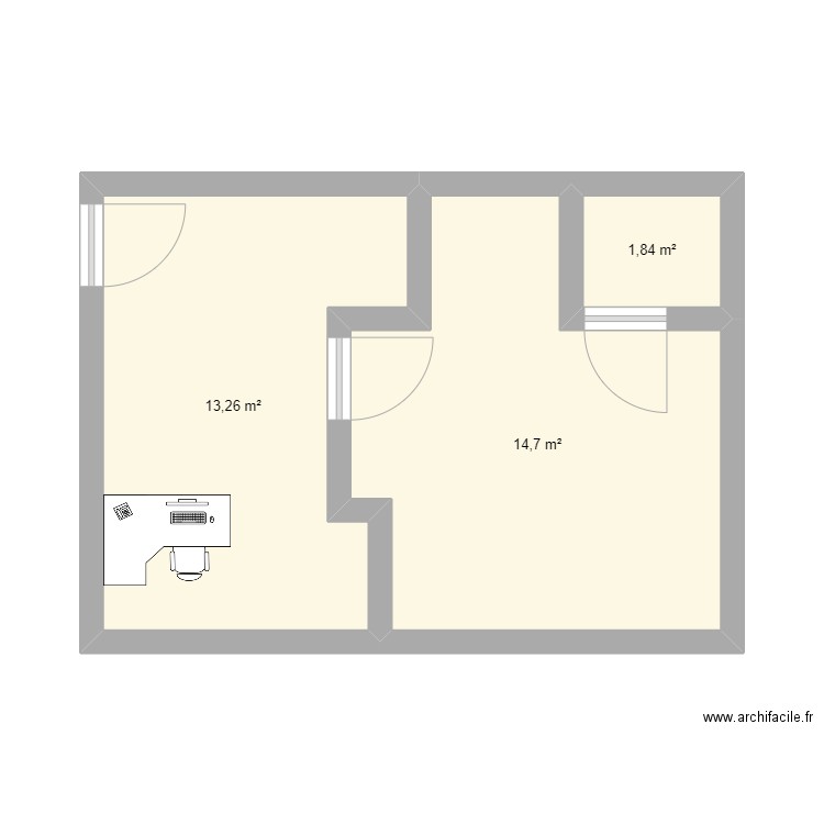 auto ecol. Plan de 3 pièces et 30 m2