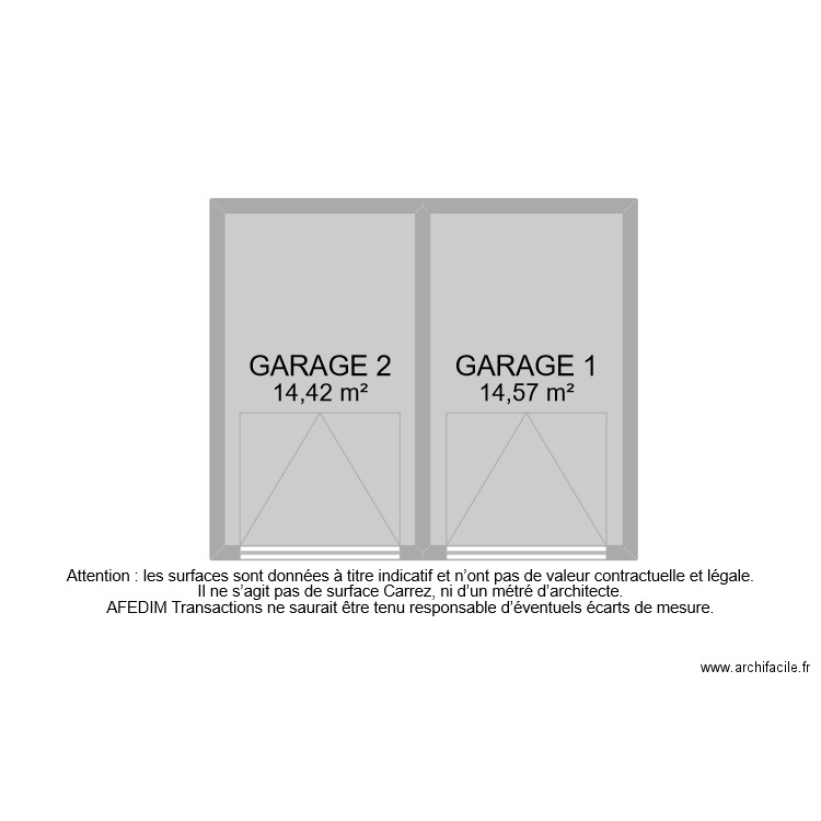 BI 11651 GARAGES. Plan de 2 pièces et 29 m2