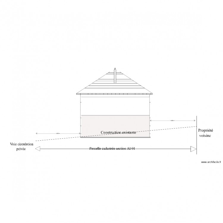 plan de coupe terrain. Plan de 0 pièce et 0 m2