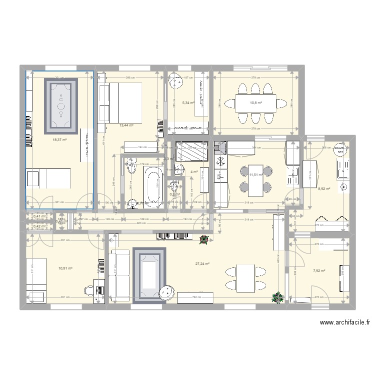 maison bouguenais 3. Plan de 16 pièces et 130 m2