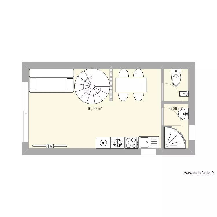 D&eacute;pendance 1. Plan de 