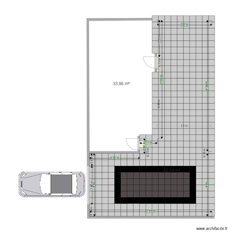 Sous sol v3 avec calepinage v2. Plan de 0 pièce et 0 m2