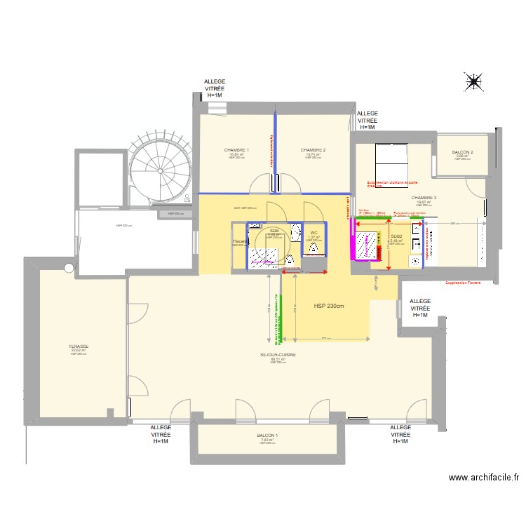 Plan Open Sky TMA v10. Plan de 15 pièces et 204 m2