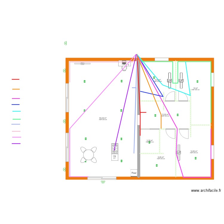 granier. Plan de 7 pièces et 120 m2