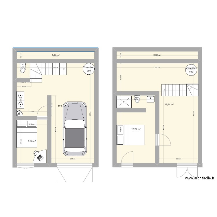 Saint-Brévin Vue 2. Plan de 6 pièces et 76 m2