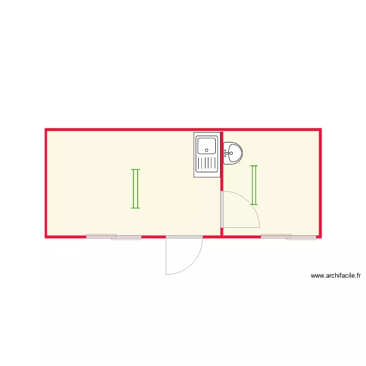 Module Refectoire et Vestiaire client. Plan de 
