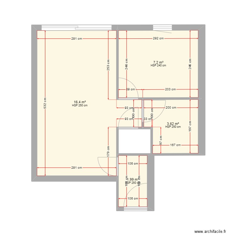 MANAS. Plan de 4 pièces et 29 m2