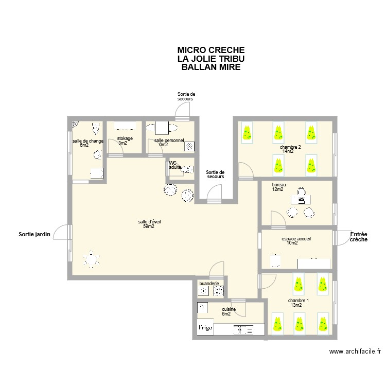 micro crèche Ballan Mire. Plan de 0 pièce et 0 m2