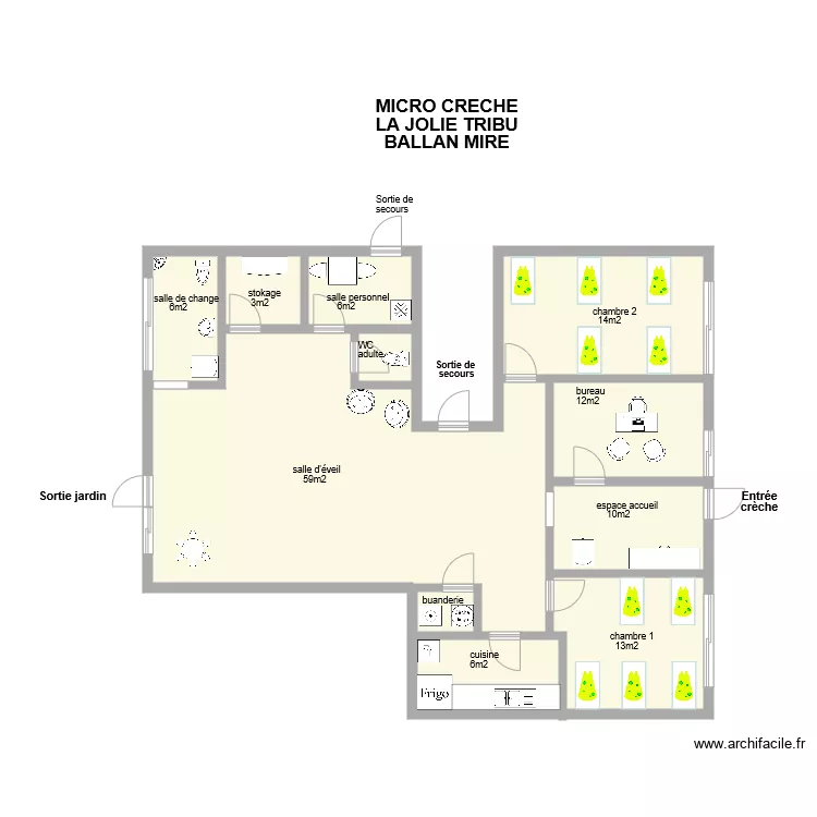 micro cr&egrave;che Ballan Mire. Plan de 