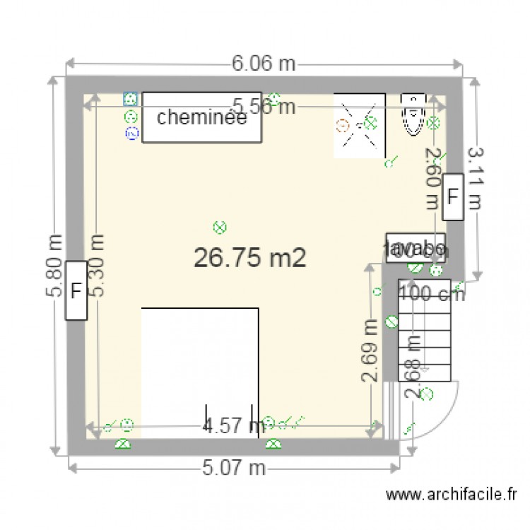 CHAMBRE ok. Plan de 0 pièce et 0 m2