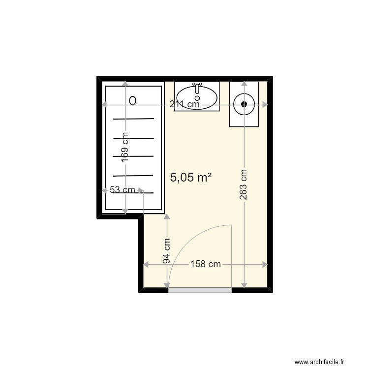 BAYARD GERMAINE . Plan de 1 pièce et 5 m2