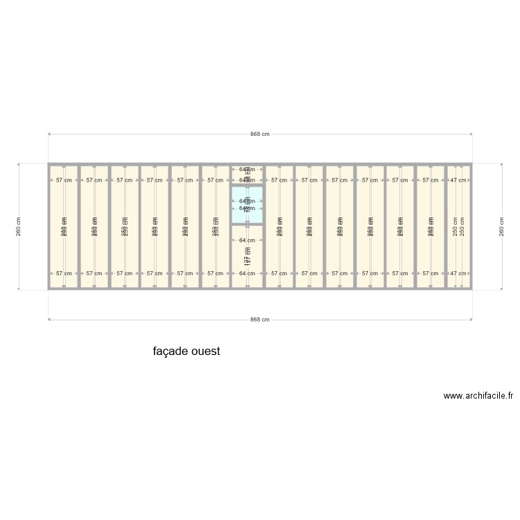 facade ouest. Plan de 0 pièce et 0 m2