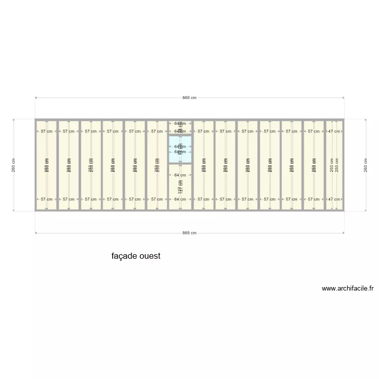 facade ouest. Plan de 