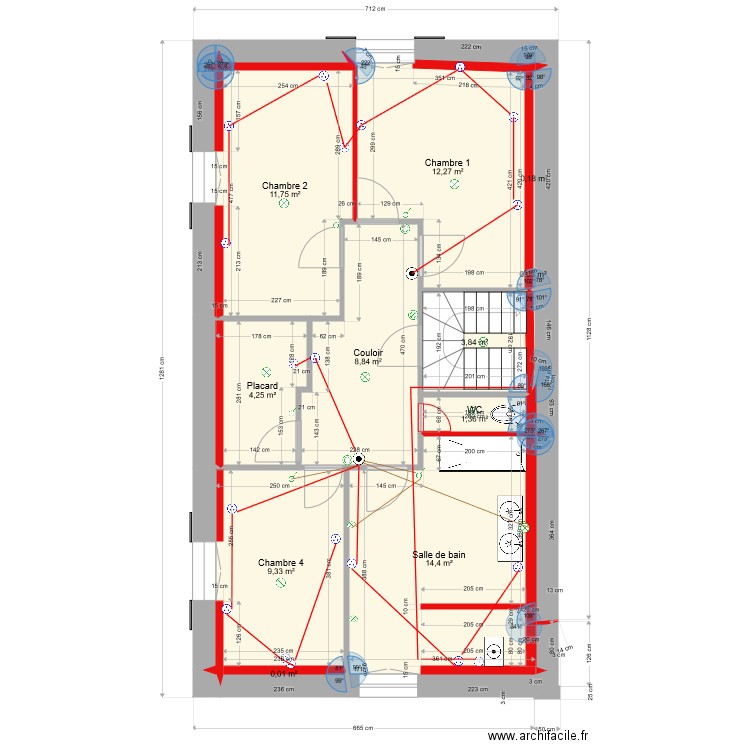 ferme 1er étage electricité. Plan de 0 pièce et 0 m2