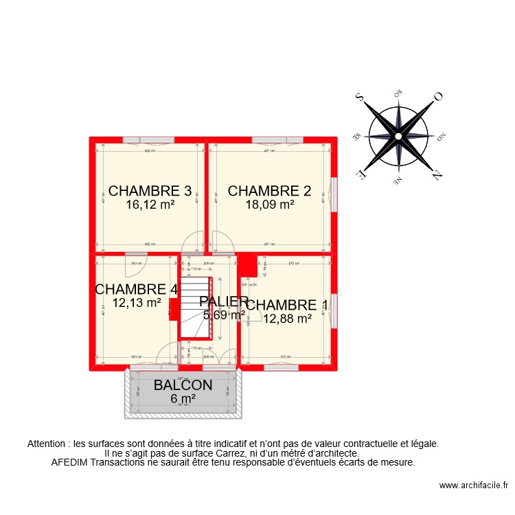 BI 7710 ETAGE PASCAL. Plan de 8 pièces et 73 m2