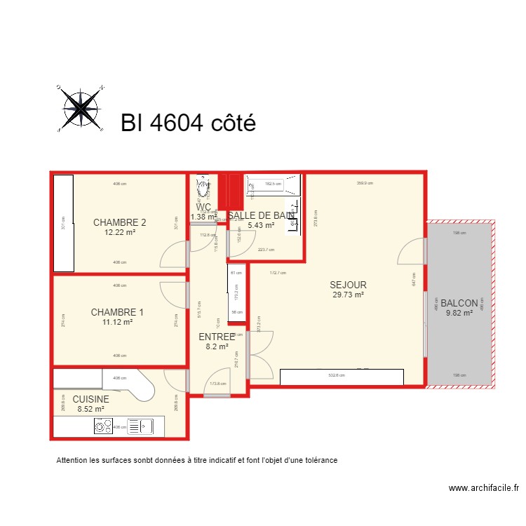 BI 4604 côté. Plan de 0 pièce et 0 m2