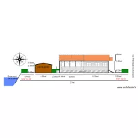 Plan en coupe  chalet 90