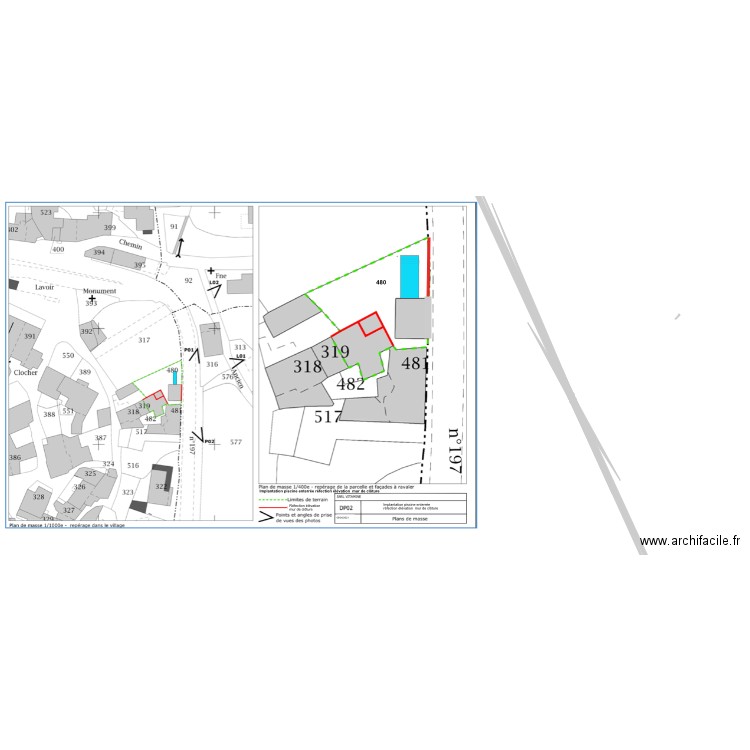 DP PLAN DE MASSE. Plan de 0 pièce et 0 m2