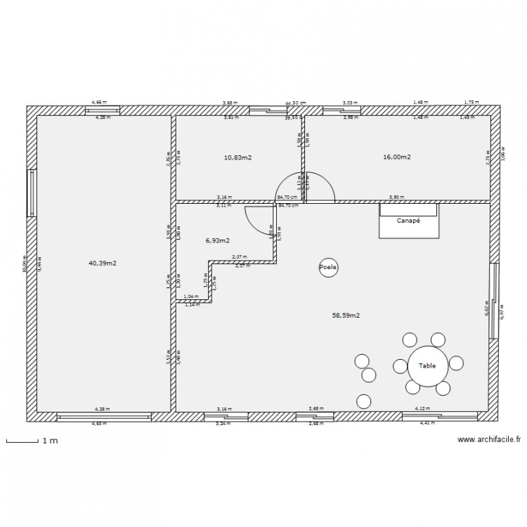 surfaces. Plan de 0 pièce et 0 m2