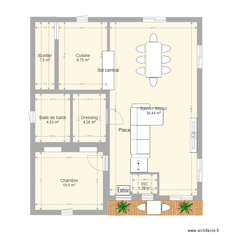 RDC. Plan de 0 pièce et 0 m2