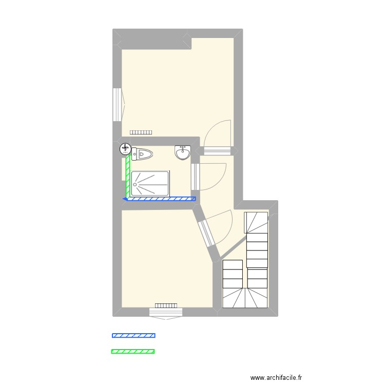 appart N°2 étage après vuillet arbois. Plan de 5 pièces et 27 m2