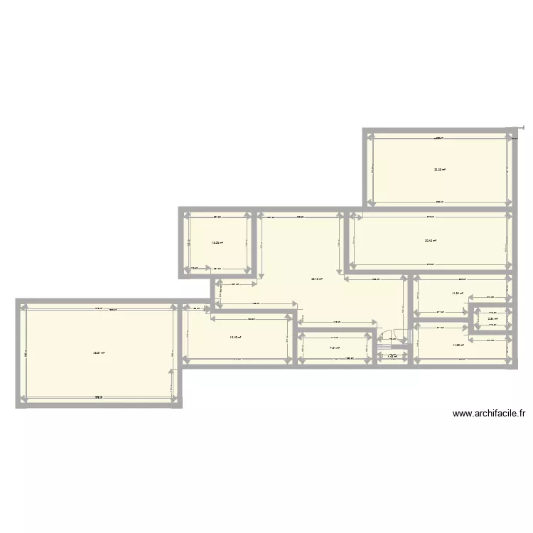 chambre parentale au nord. Plan de 