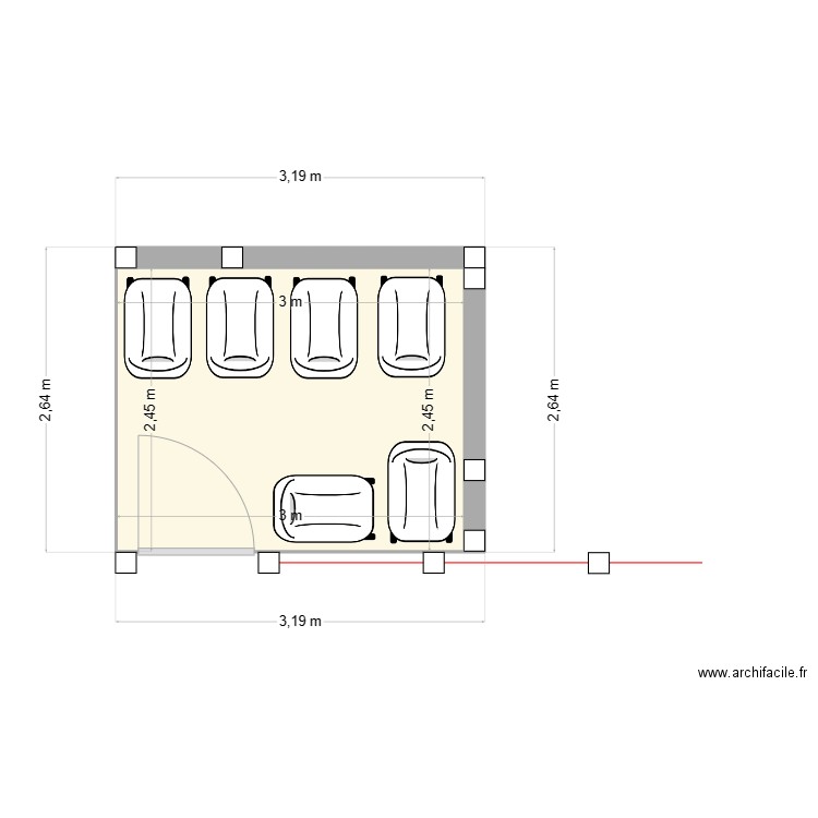 DRANCY. Plan de 1 pièce et 7 m2