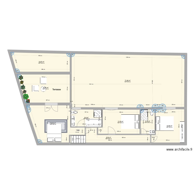 math; étage 06-06-22. Plan de 9 pièces et 162 m2