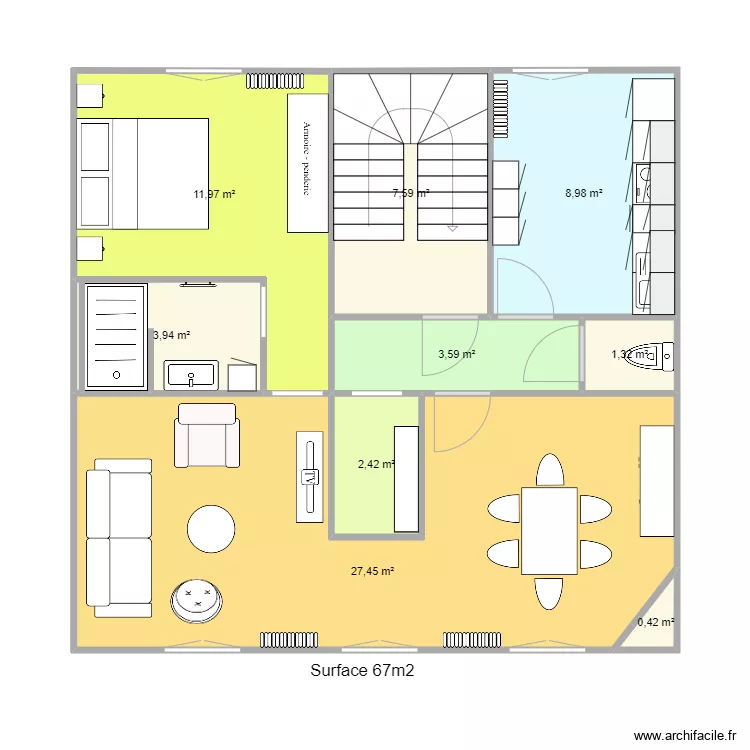 Dubessay 1er surface. Plan de 