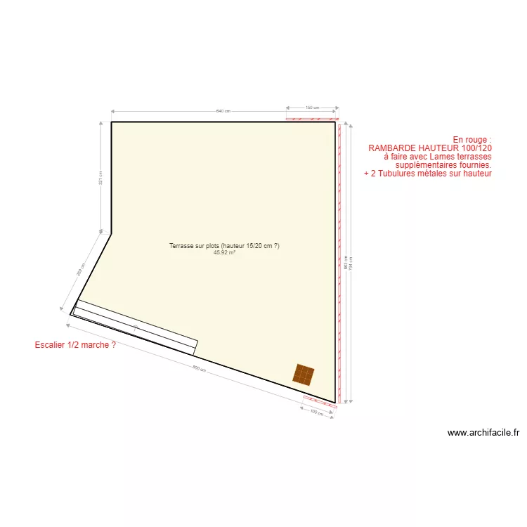 TERRASSE BOIS 2 test. Plan de 