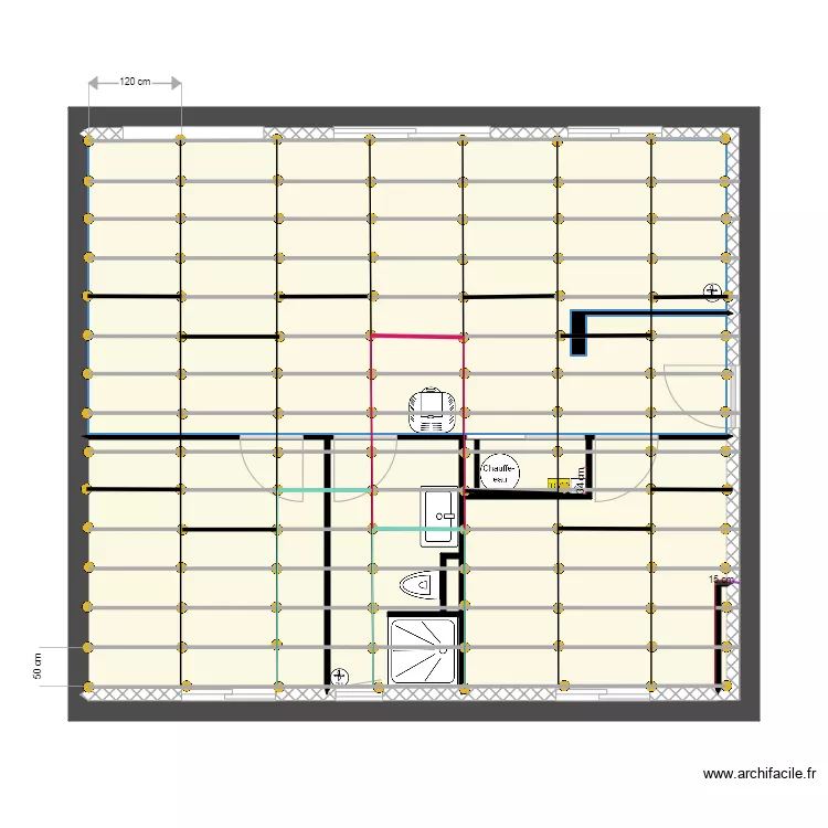 Appartement RDC PLACO Plafond. Plan de 