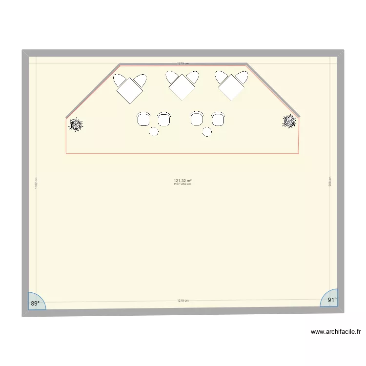 Banque Pop mange debout + fauteuil. Plan de 