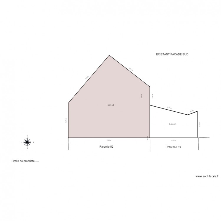 thierry facadesud existant. Plan de 0 pièce et 0 m2