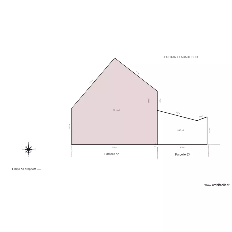 thierry facadesud existant. Plan de 