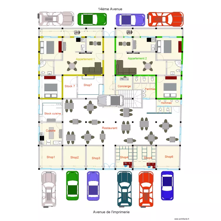 Nyakabiga rdc2 parking. Plan de 
