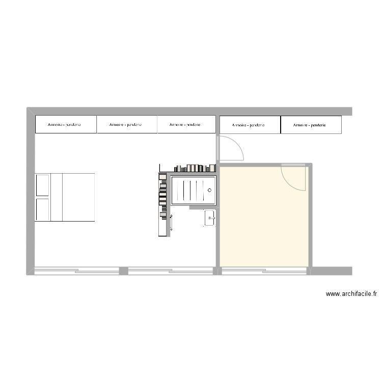 Chambre G.M Proposition 2. Plan de 1 pièce et 10 m2