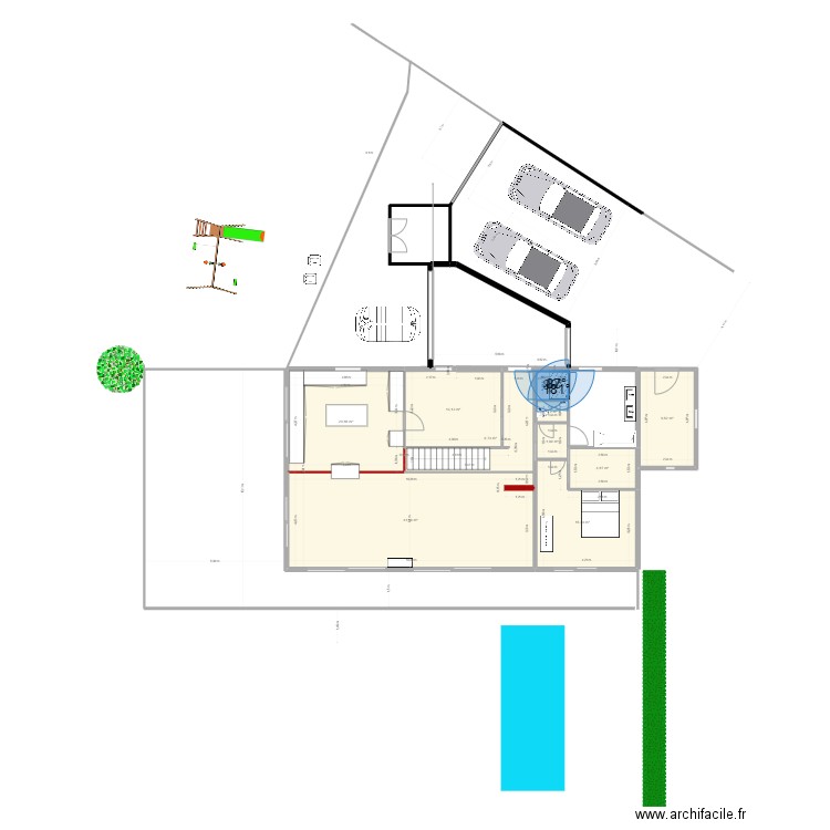 ebauche guip 29. Plan de 10 pièces et 120 m2