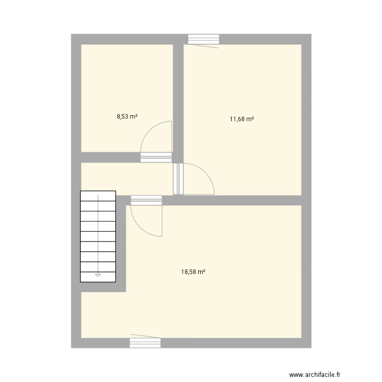 Plan numéro 3 étage  laur. Plan de 3 pièces et 39 m2